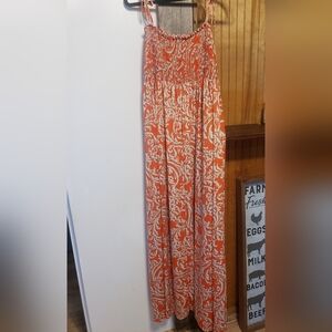 Perfectly Priscilla Maxi Dress Coral/white 1X Beach Vacation Hawaii Vibe